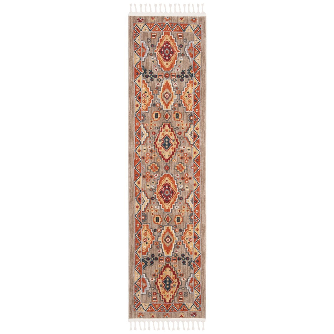 SAFAVIEH Farmhouse FMH848E Taupe / Orange Rug Image 1