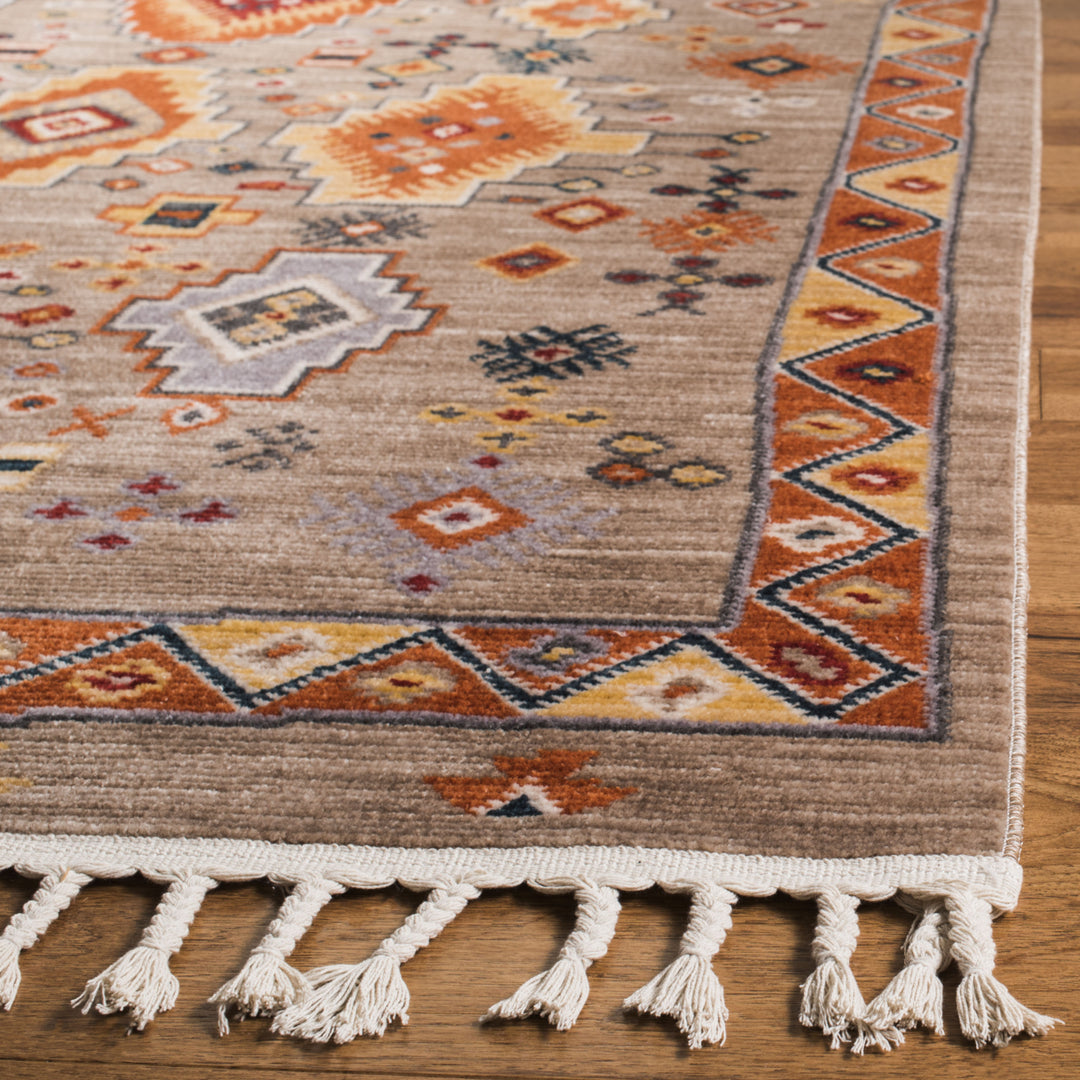 SAFAVIEH Farmhouse FMH848E Taupe / Orange Rug Image 5