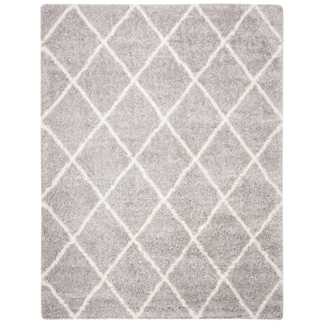 SAFAVIEH Fontana Shag Collection FNT815G Grey / Cream Rug Image 1