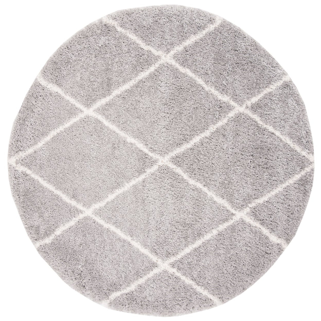 SAFAVIEH Fontana Shag Collection FNT815G Grey / Cream Rug Image 1