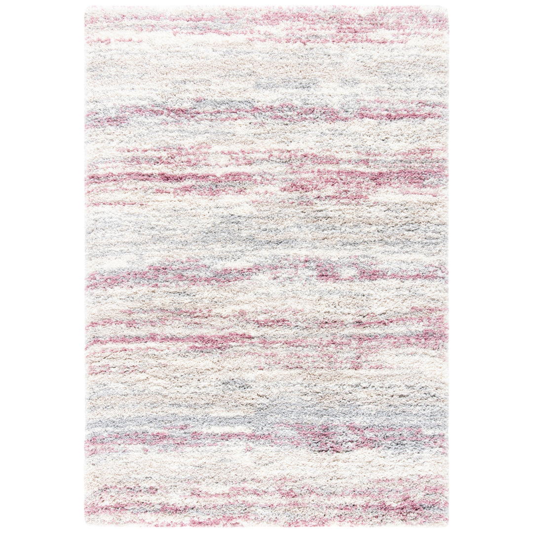 SAFAVIEH Fontana Shag Collection FNT842B Ivory / Pink Rug Image 2