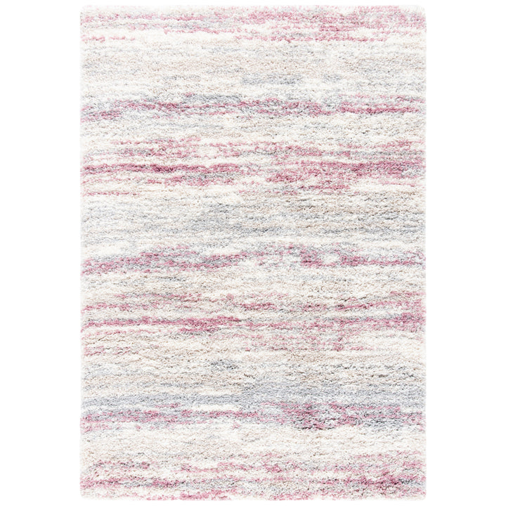 SAFAVIEH Fontana Shag Collection FNT842B Ivory / Pink Rug Image 2