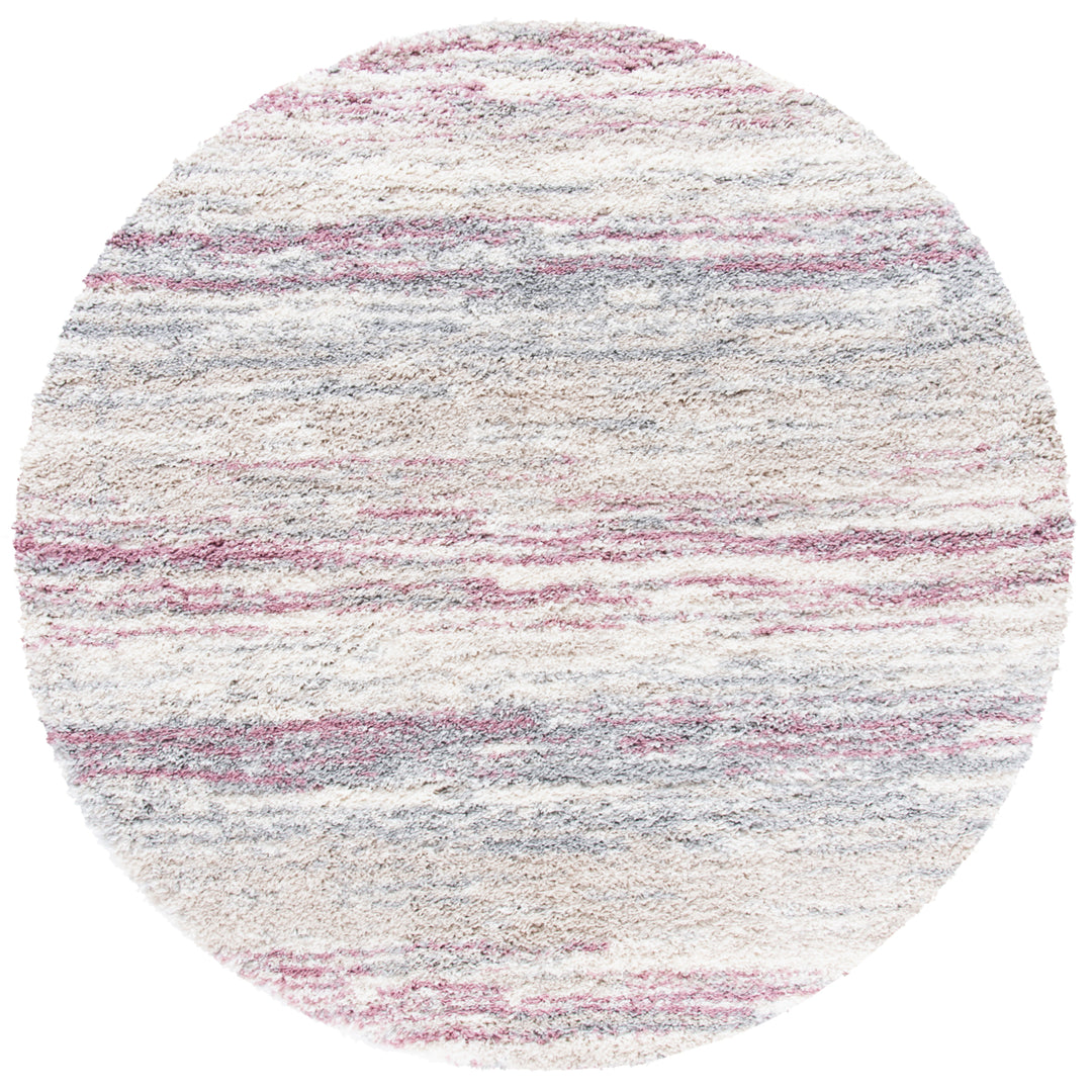 SAFAVIEH Fontana Shag Collection FNT842B Ivory / Pink Rug Image 4