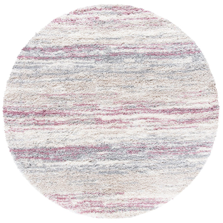 SAFAVIEH Fontana Shag Collection FNT842B Ivory / Pink Rug Image 1