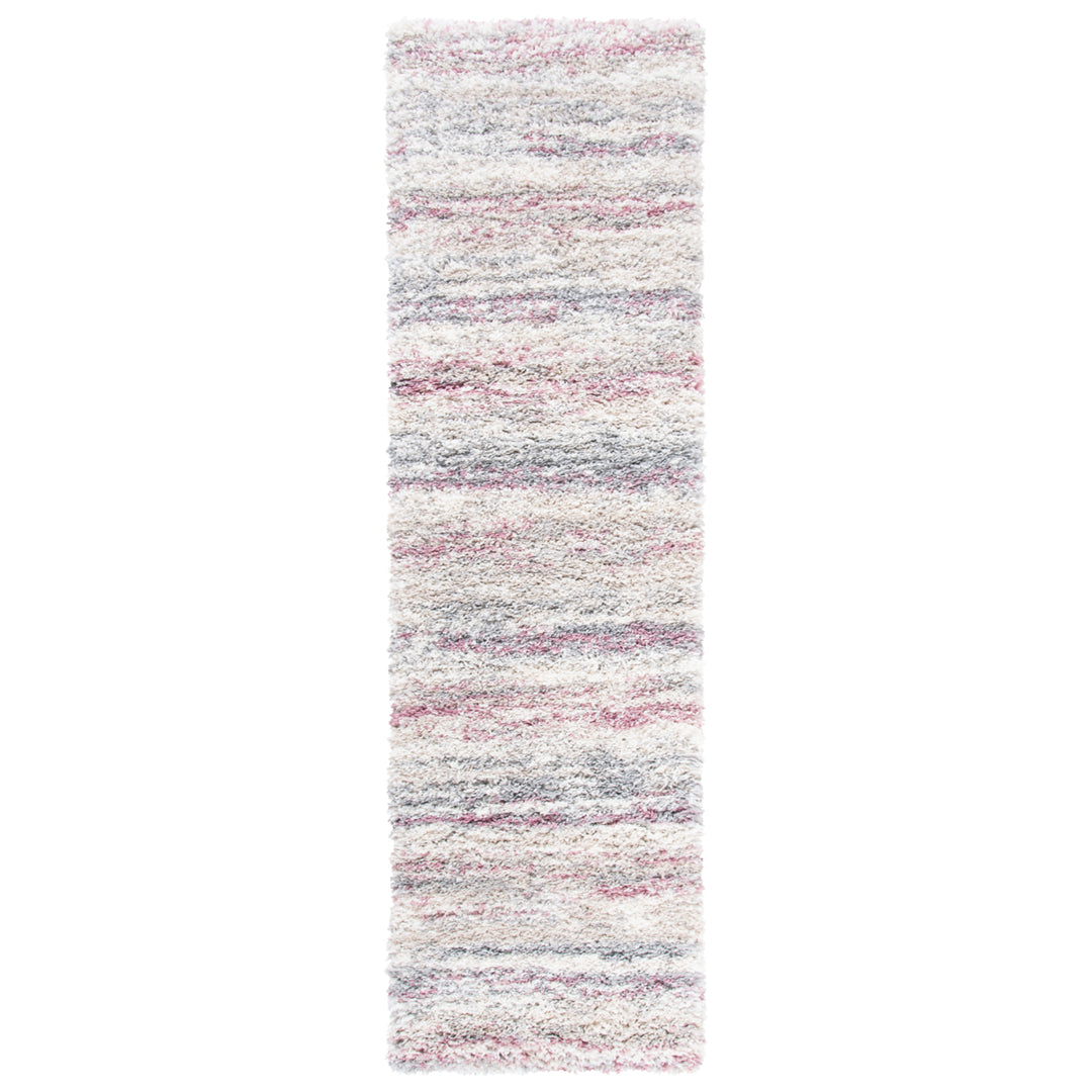 SAFAVIEH Fontana Shag Collection FNT842B Ivory / Pink Rug Image 3