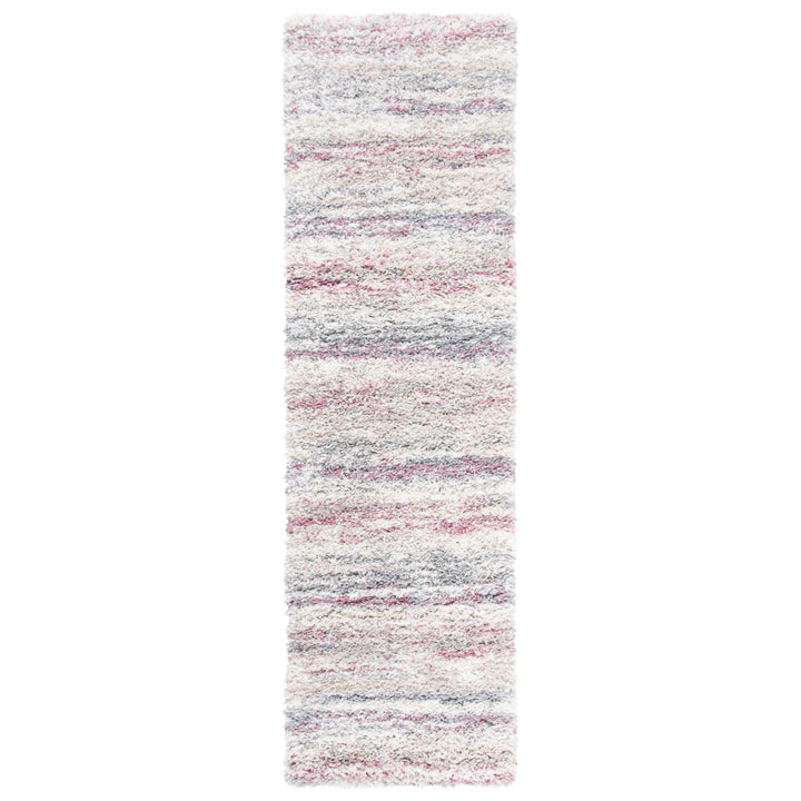 SAFAVIEH Fontana Shag Collection FNT842B Ivory / Pink Rug Image 3