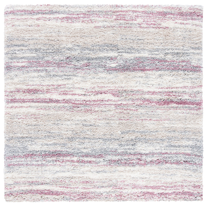 SAFAVIEH Fontana Shag Collection FNT842B Ivory / Pink Rug Image 5