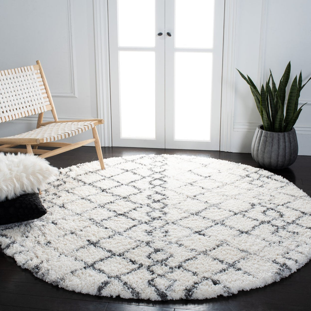 SAFAVIEH Fontana Shag Collection FNT845A Ivory / Grey Rug Image 2