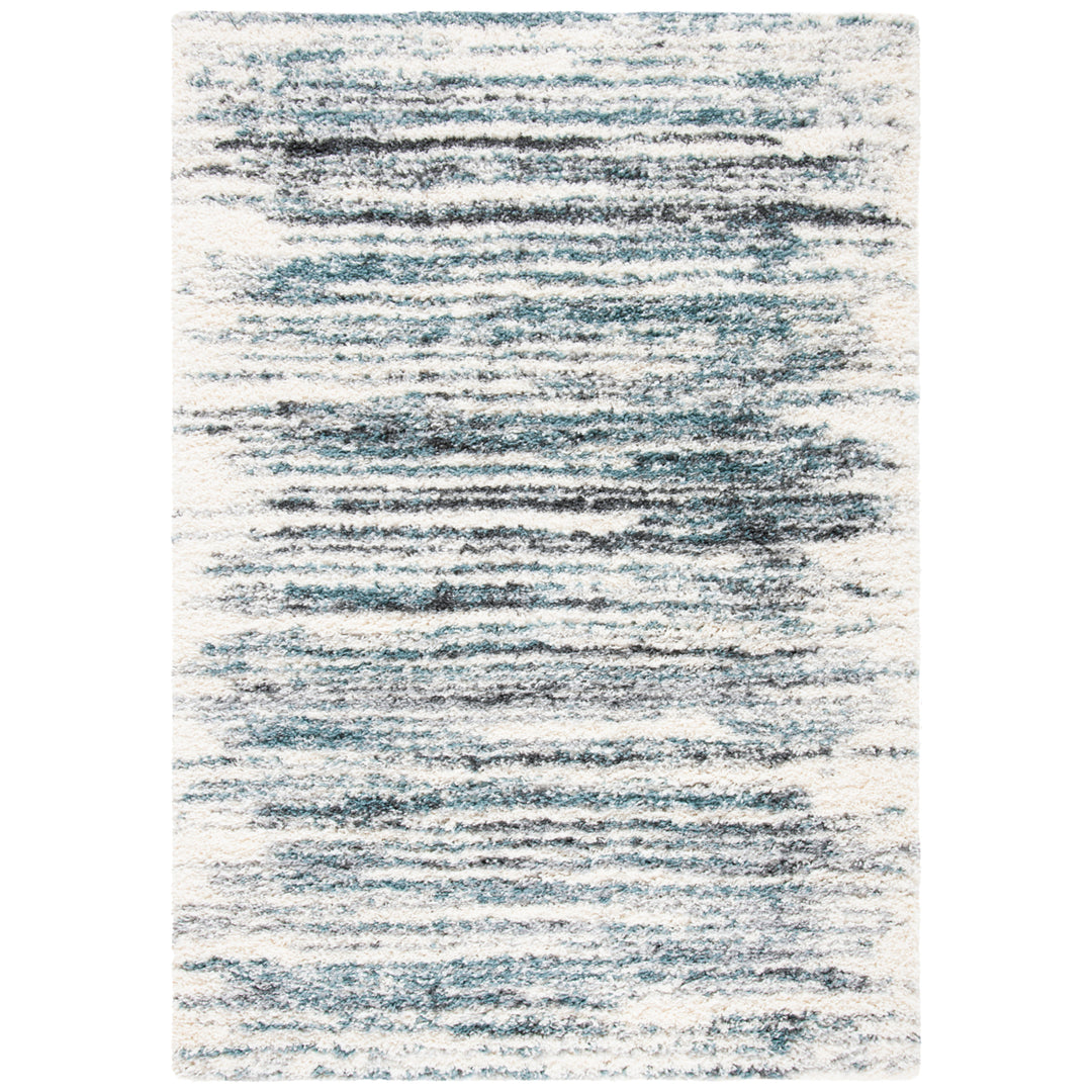 SAFAVIEH Fontana Shag Collection FNT850B Ivory / Teal Rug Image 1