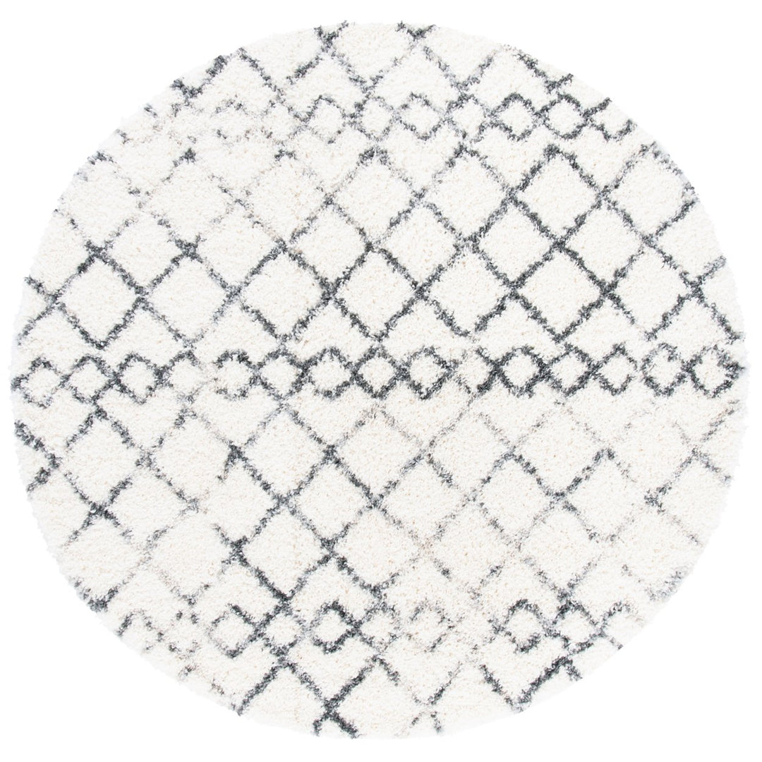 SAFAVIEH Fontana Shag Collection FNT845A Ivory / Grey Rug Image 4