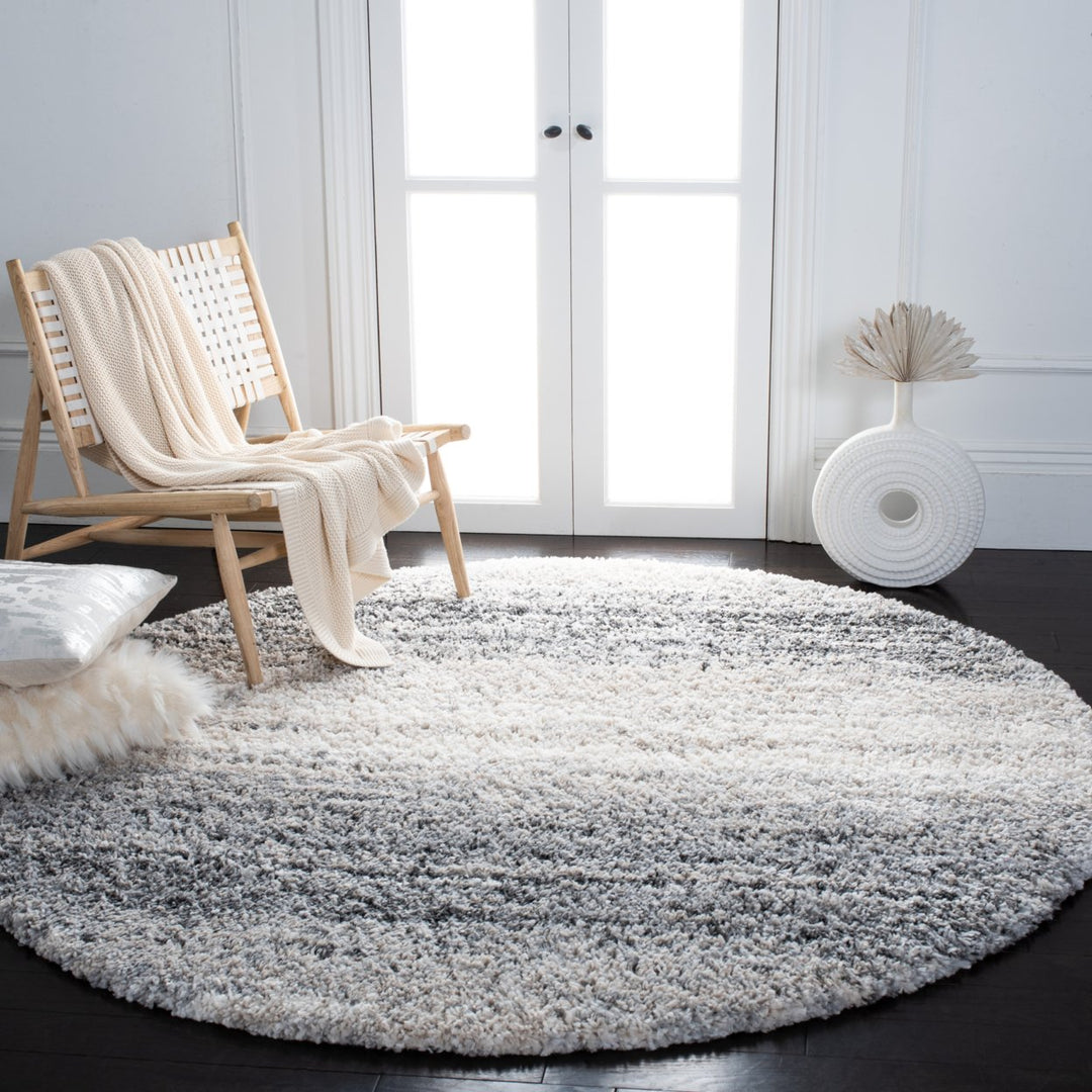 SAFAVIEH Fontana Shag Collection FNT852A Ivory / Grey Rug Image 2