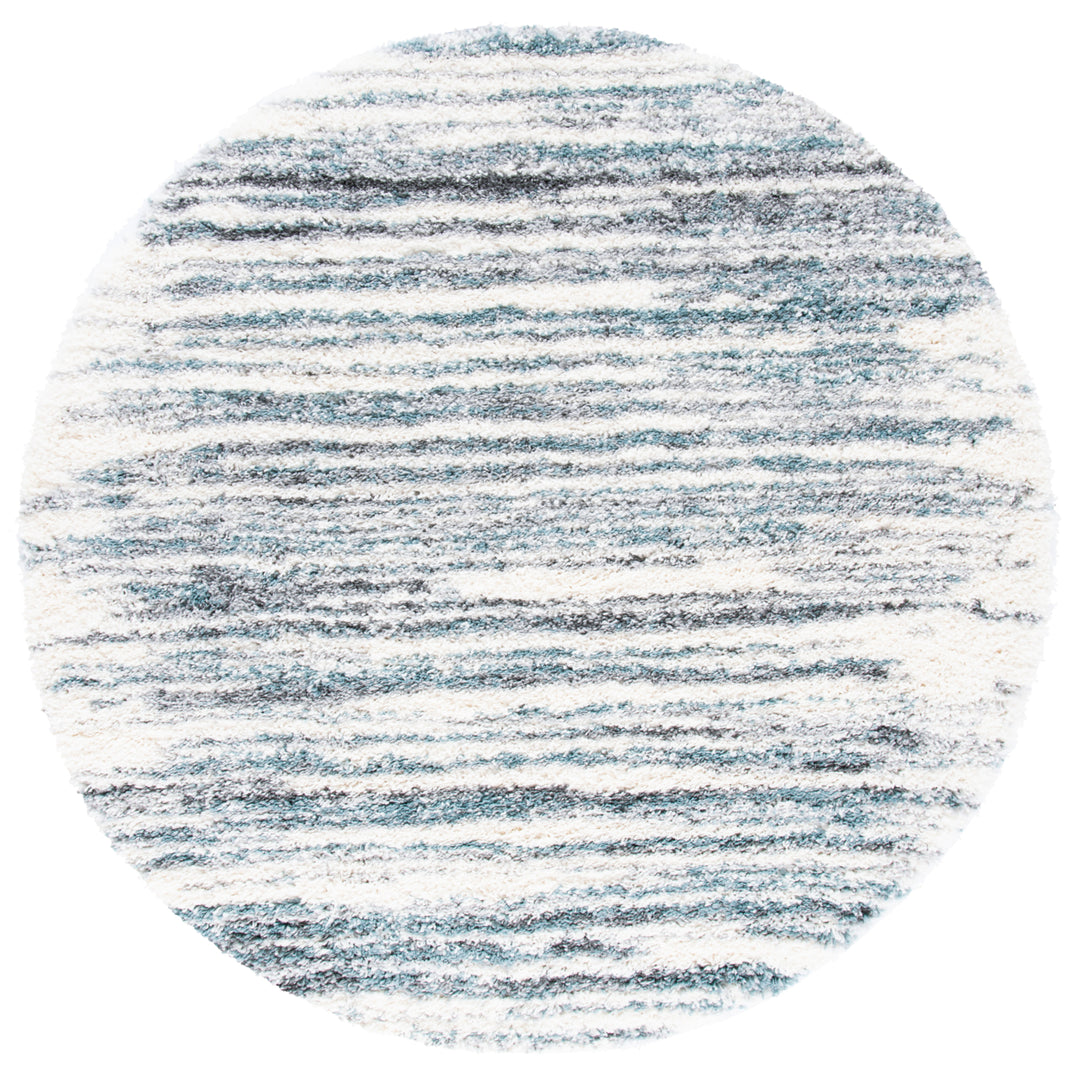 SAFAVIEH Fontana Shag Collection FNT850B Ivory / Teal Rug Image 1