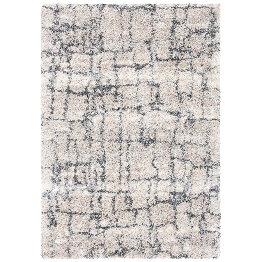 SAFAVIEH Fontana Shag Collection FNT851A Ivory / Grey Rug Image 1