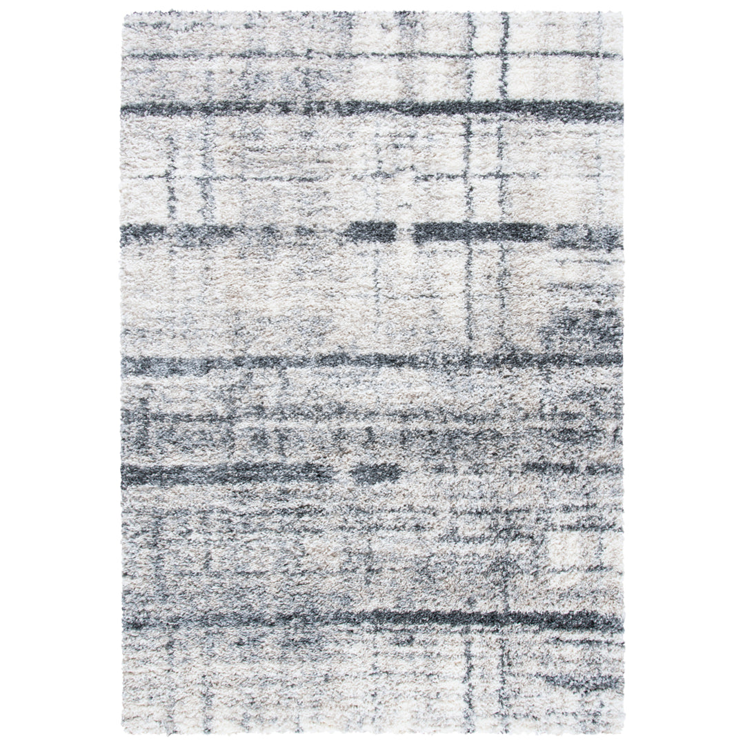 SAFAVIEH Fontana Shag Collection FNT855A Ivory / Grey Rug Image 1