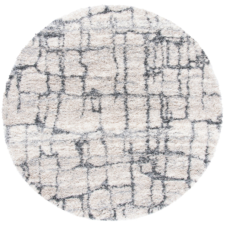 SAFAVIEH Fontana Shag Collection FNT851A Ivory / Grey Rug Image 4