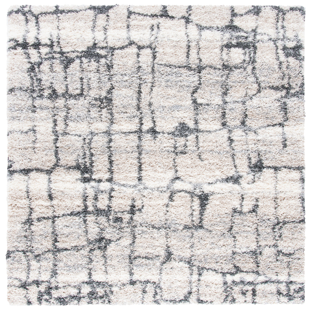 SAFAVIEH Fontana Shag Collection FNT851A Ivory / Grey Rug Image 6