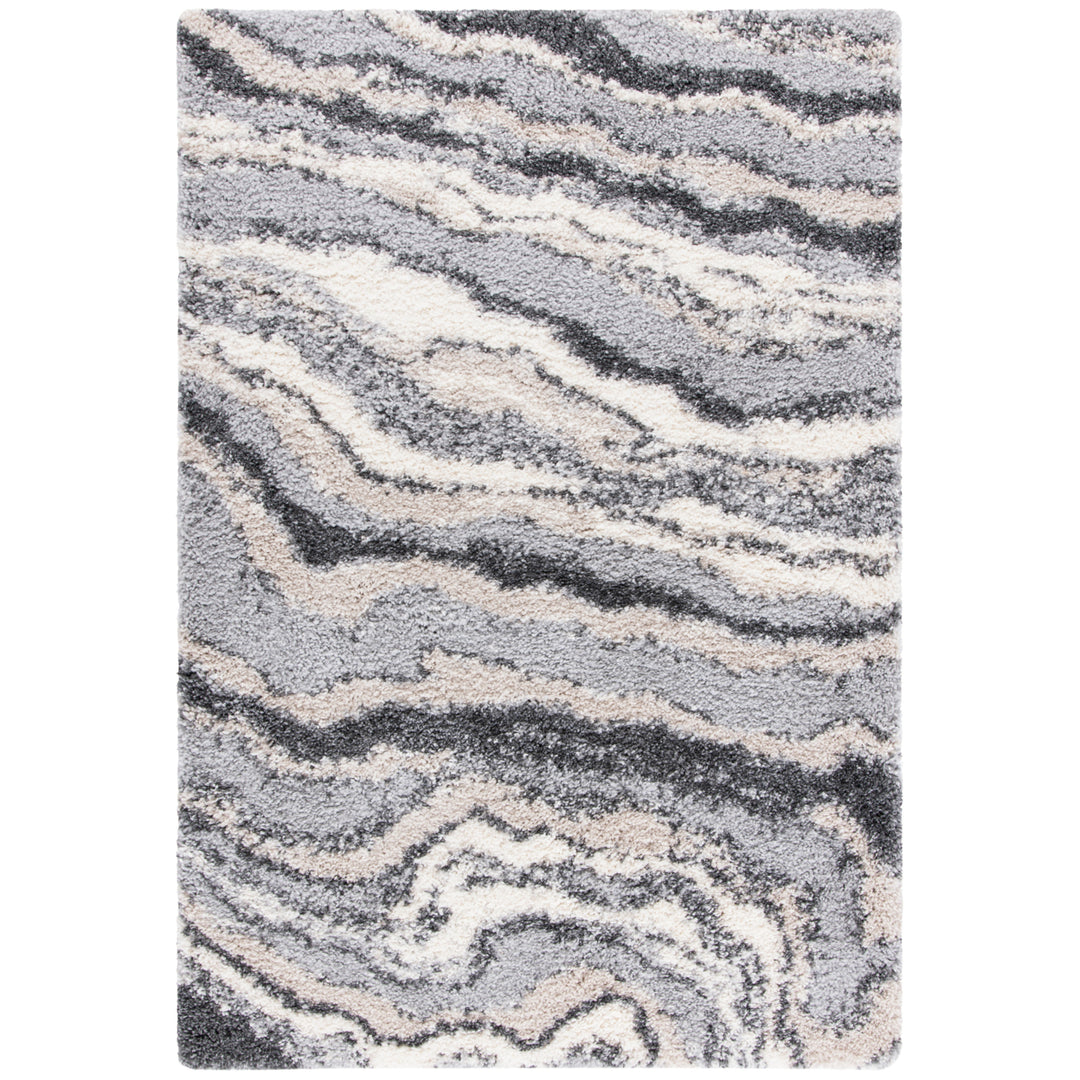 SAFAVIEH Fontana Shag Collection FNT865F Grey / Ivory Rug Image 1