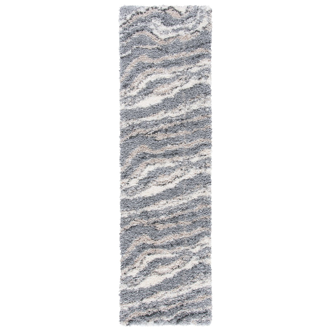 SAFAVIEH Fontana Shag Collection FNT865F Grey / Ivory Rug Image 1