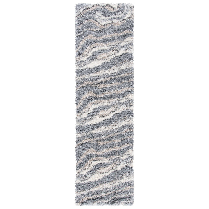 SAFAVIEH Fontana Shag Collection FNT865F Grey / Ivory Rug Image 1