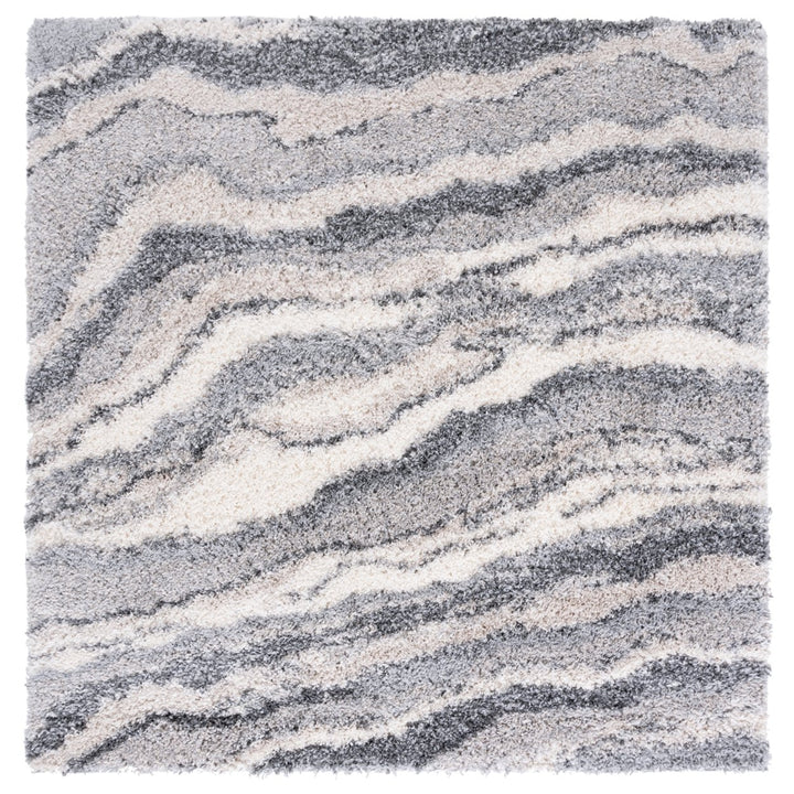 SAFAVIEH Fontana Shag Collection FNT865F Grey / Ivory Rug Image 1