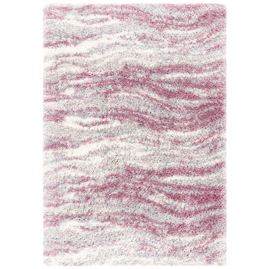 SAFAVIEH Fontana Shag Collection FNT875U Pink / Grey Rug Image 1