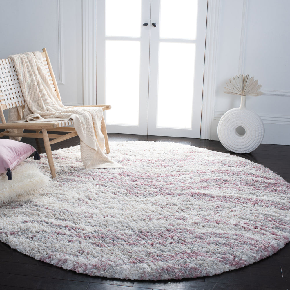 SAFAVIEH Fontana Shag Collection FNT875U Pink / Grey Rug Image 2