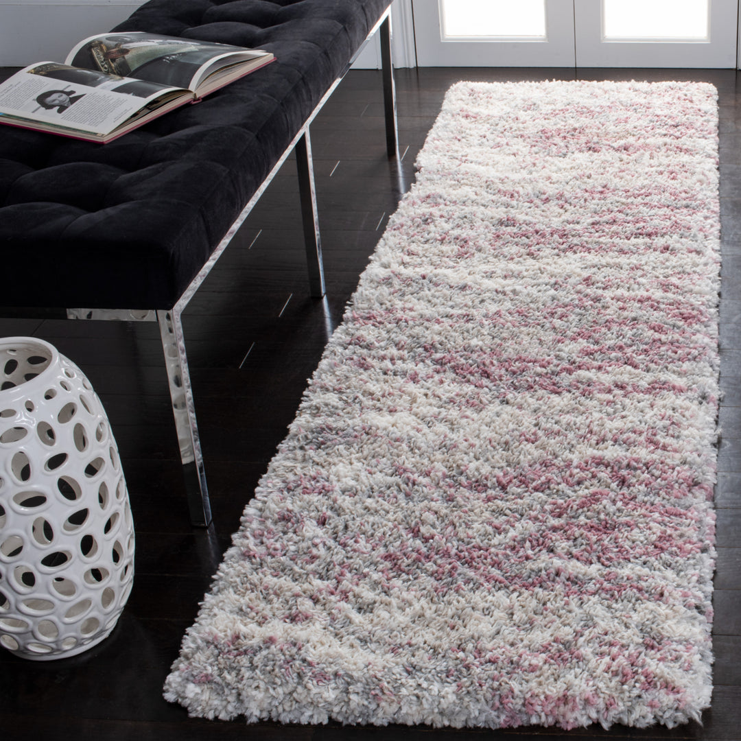 SAFAVIEH Fontana Shag Collection FNT875U Pink / Grey Rug Image 3