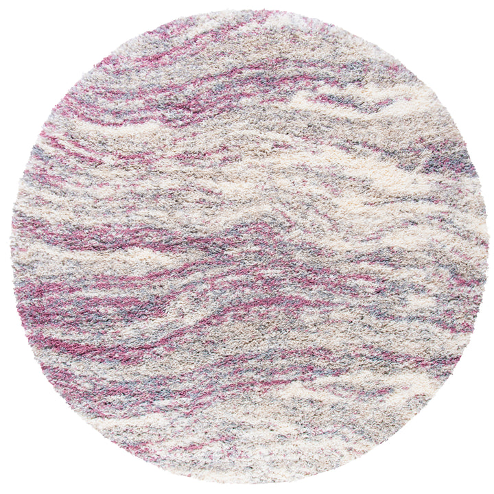 SAFAVIEH Fontana Shag Collection FNT875U Pink / Grey Rug Image 4