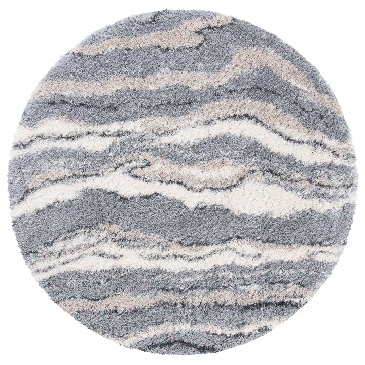 SAFAVIEH Fontana Shag Collection FNT865F Grey / Ivory Rug Image 10