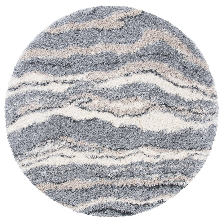 SAFAVIEH Fontana Shag Collection FNT865F Grey / Ivory Rug Image 1