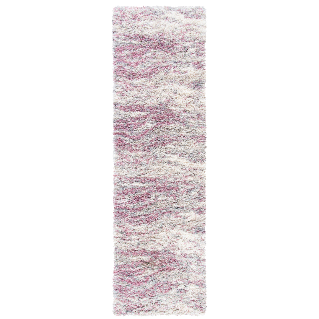 SAFAVIEH Fontana Shag Collection FNT875U Pink / Grey Rug Image 5