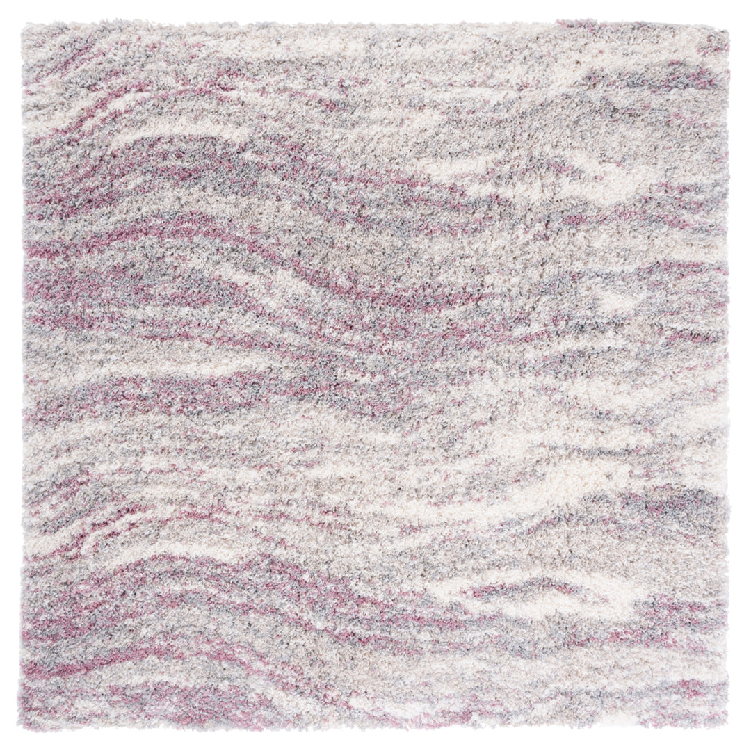 SAFAVIEH Fontana Shag Collection FNT875U Pink / Grey Rug Image 6