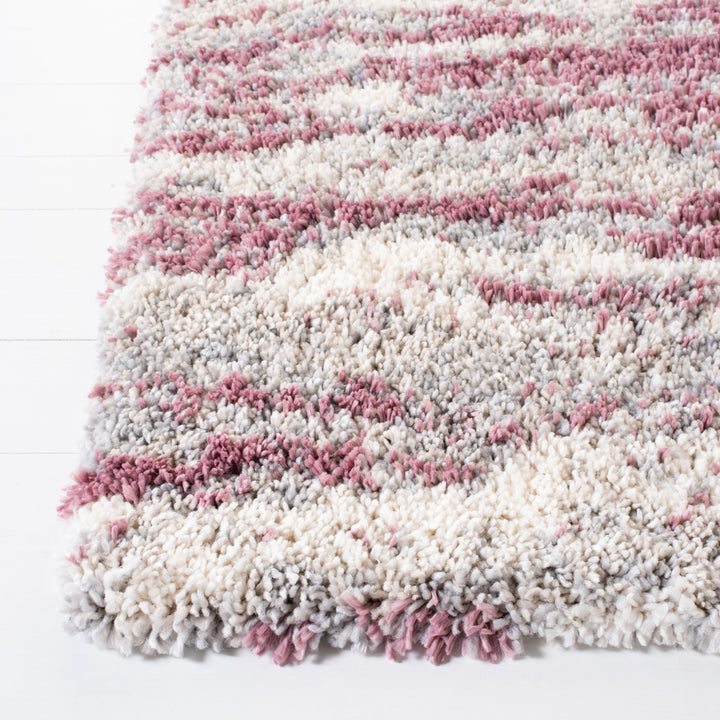 SAFAVIEH Fontana Shag Collection FNT875U Pink / Grey Rug Image 7