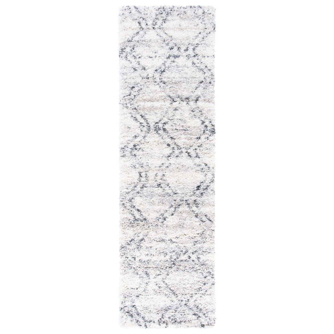 SAFAVIEH Fontana Shag Collection FNT881A Ivory / Grey Rug Image 4