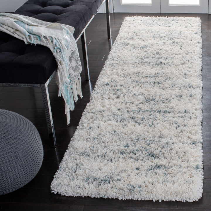 SAFAVIEH Fontana Shag Collection FNT873A Ivory / Teal Rug Image 3