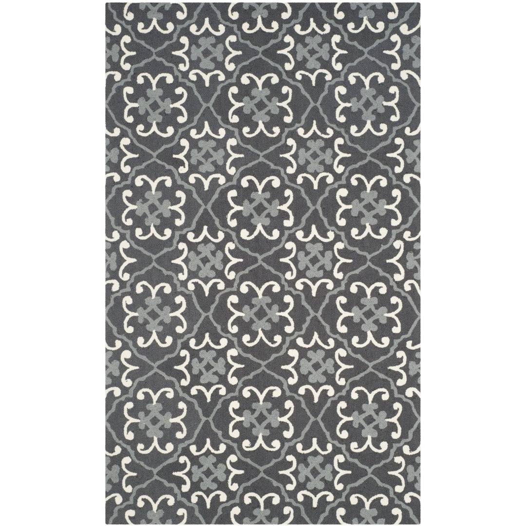 SAFAVIEH Four Seasons FRS234C Dark Grey / Ivory Rug Image 7