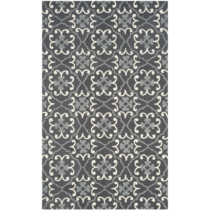 SAFAVIEH Four Seasons FRS234C Dark Grey / Ivory Rug Image 7