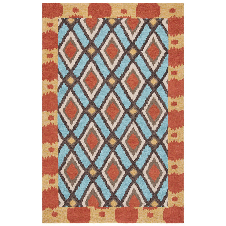 SAFAVIEH Four Seasons FRS455L Light Blue / Red Rug Image 1