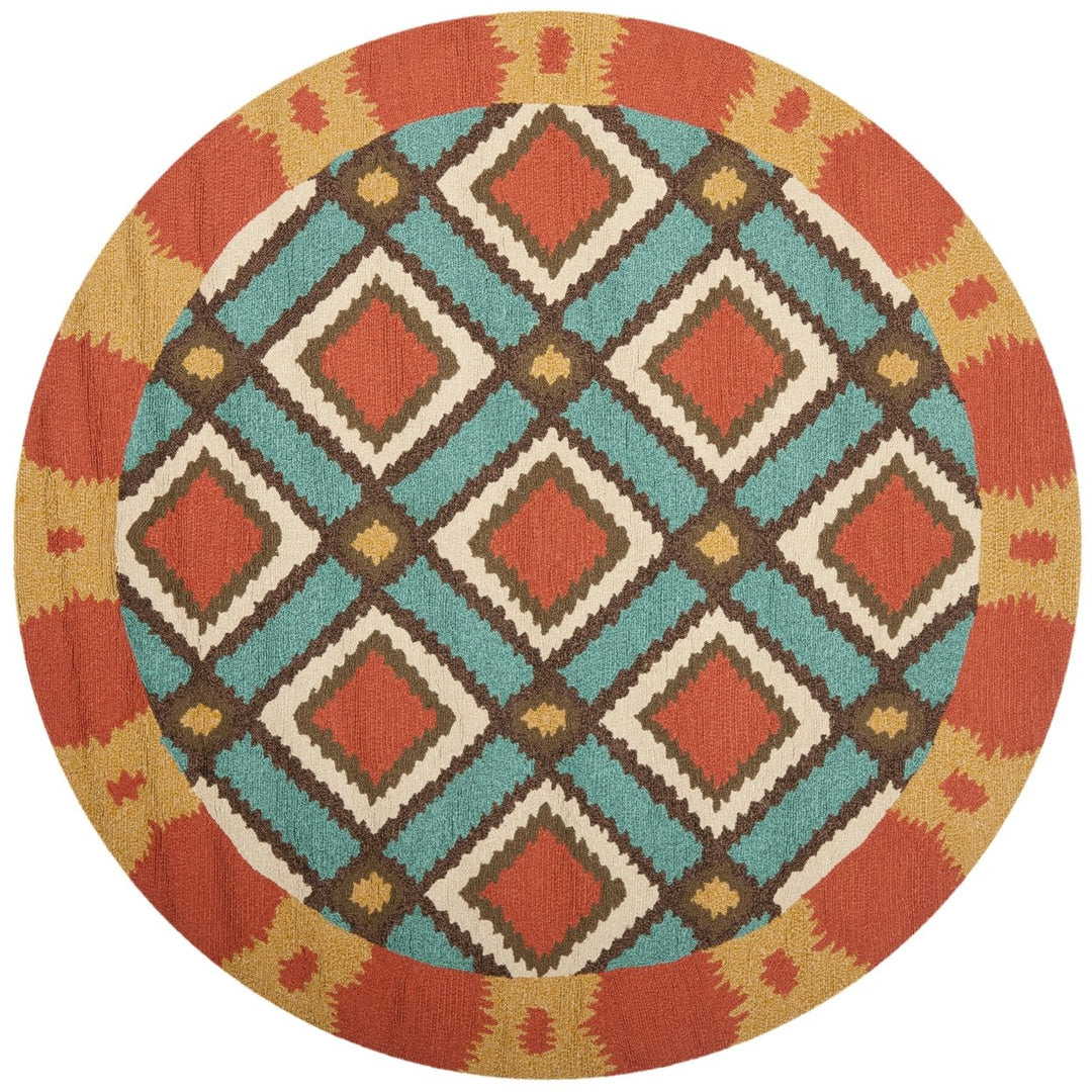 SAFAVIEH Four Seasons FRS455L Light Blue / Red Rug Image 4