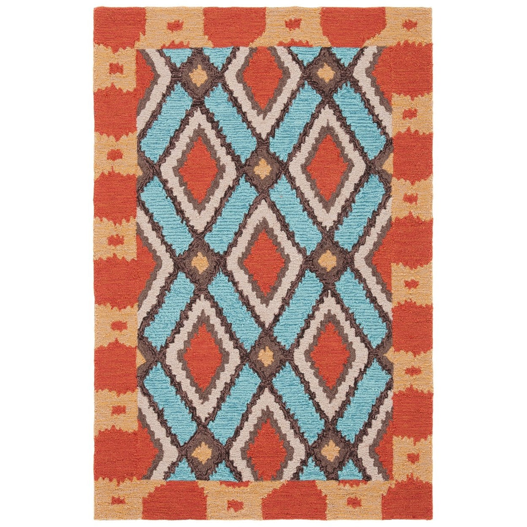 SAFAVIEH Four Seasons FRS455L Light Blue / Red Rug Image 11