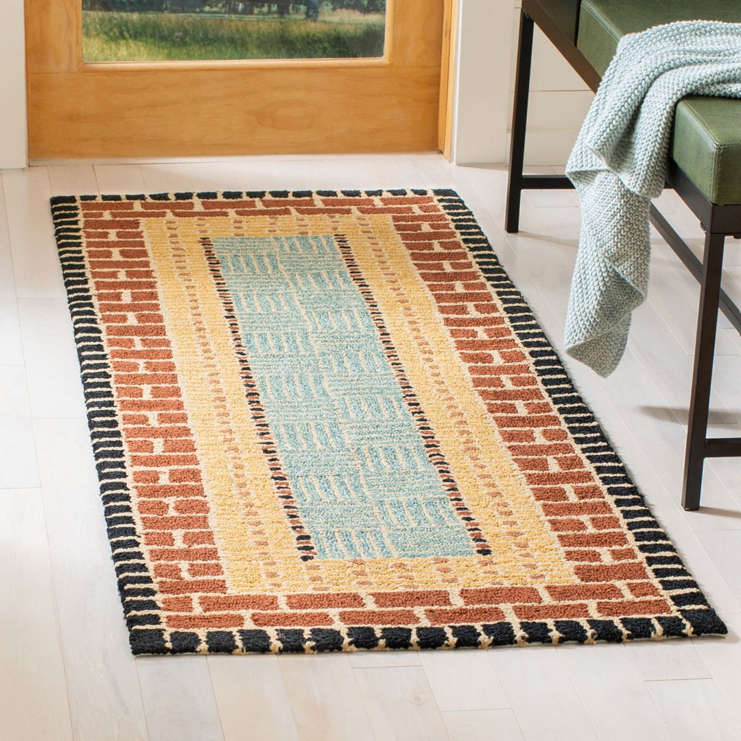 SAFAVIEH Four Seasons FRS476A Brown / Blue Rug Image 3