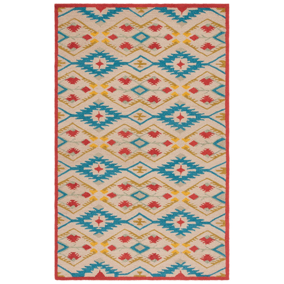 SAFAVIEH Four Seasons FRS479A Natural / Blue Rug Image 4