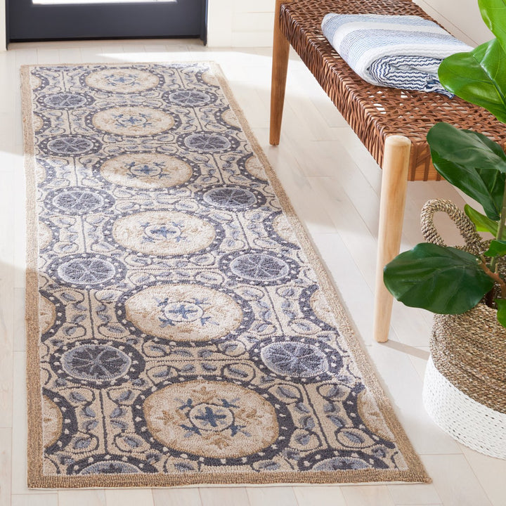 SAFAVIEH Four Seasons FRS485E Cement / Blue Rug Image 3