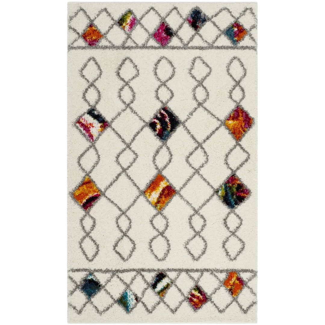 SAFAVIEH Fiesta Shag FSG361A Cream / Multi Rug Image 1