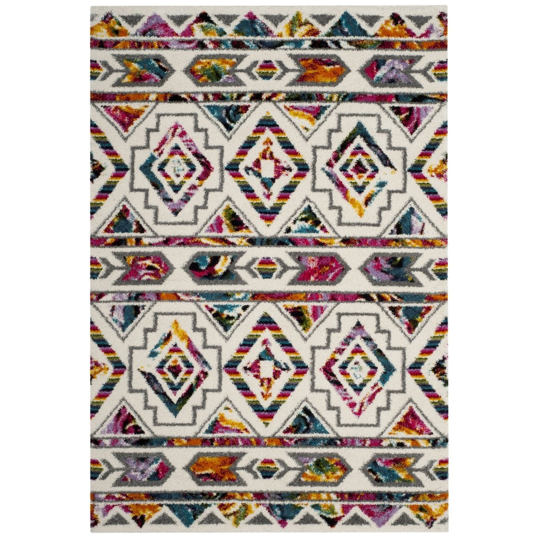 SAFAVIEH Fiesta Shag FSG365A Cream / Multi Rug Image 7