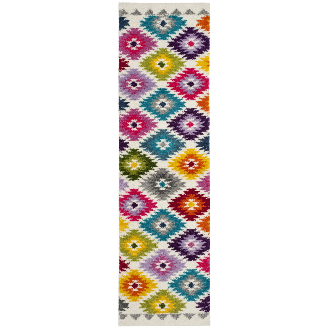 SAFAVIEH Fiesta Shag FSG374A Cream / Multi Rug Image 1