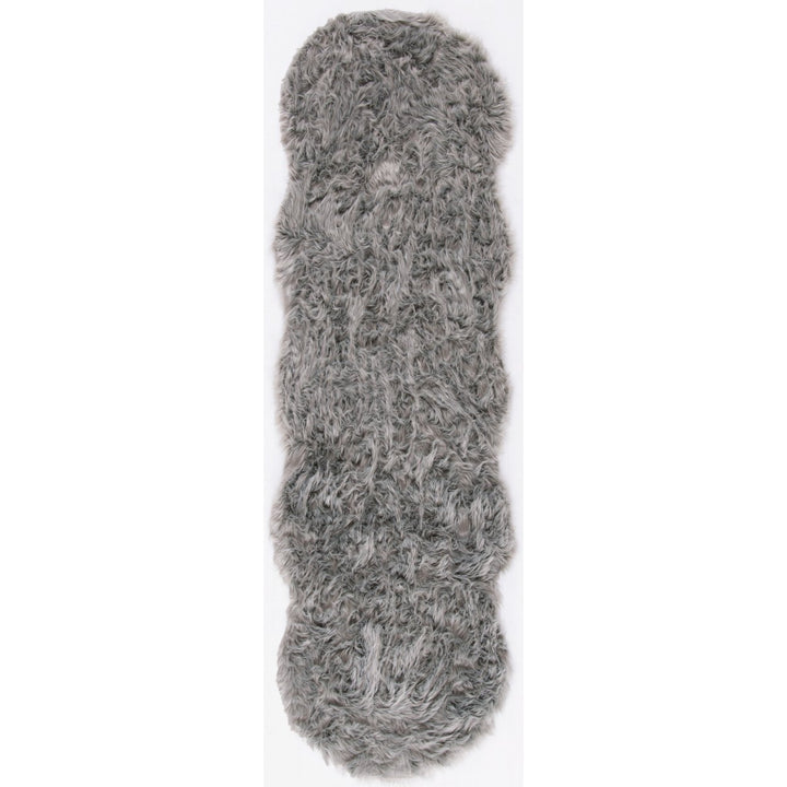 SAFAVIEH Faux Sheep Skin Collection FSS115D Grey Rug Image 7