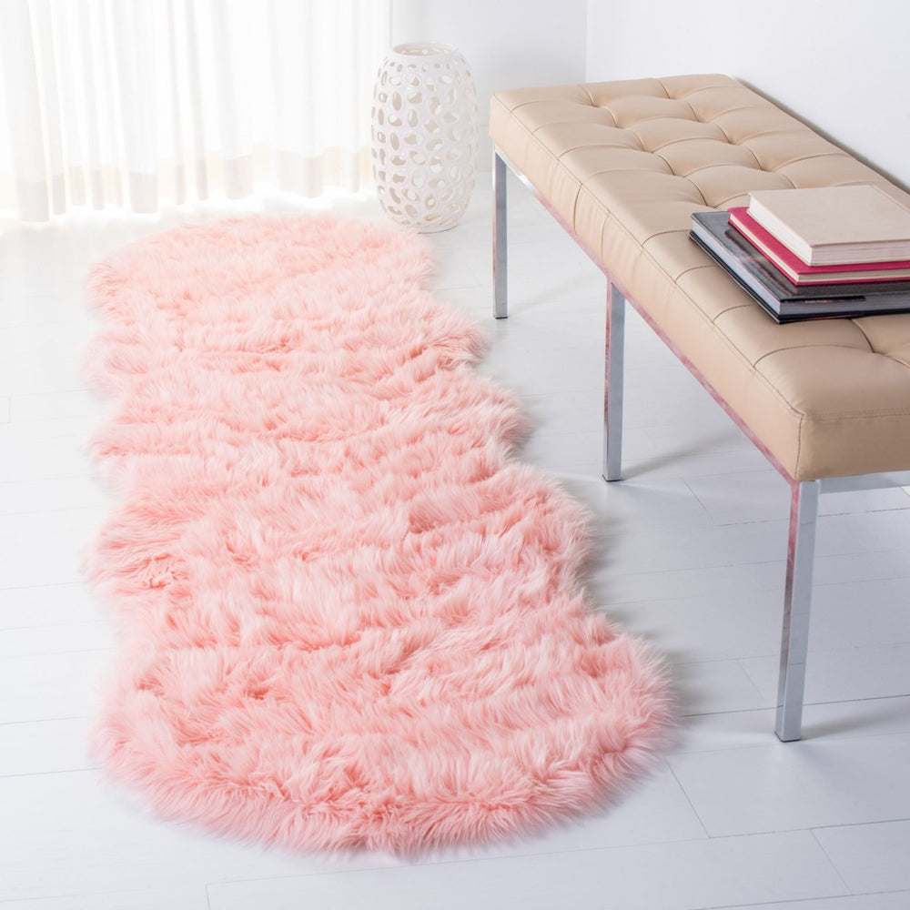 SAFAVIEH Faux Sheep Skin Collection FSS115G Pink Rug Image 2