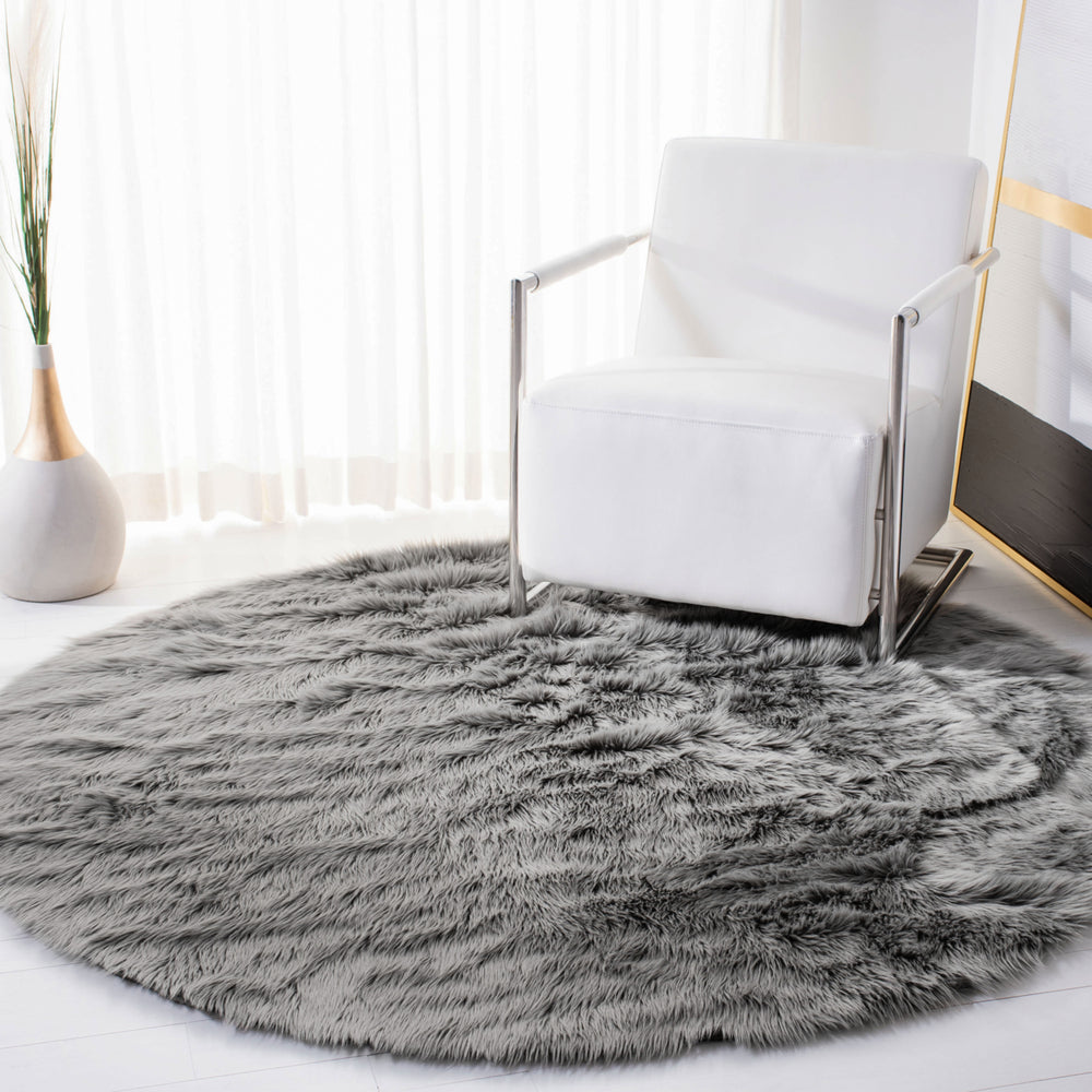 SAFAVIEH Faux Sheep Skin Collection FSS235D Grey Rug Image 2