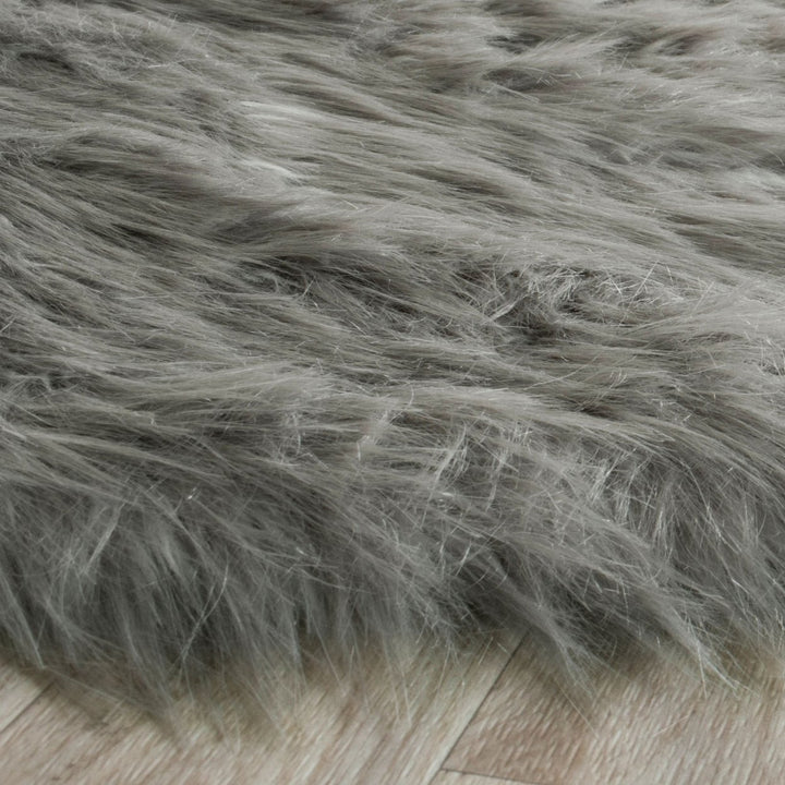 SAFAVIEH Faux Sheep Skin FSS118B Dark Grey Rug Image 4